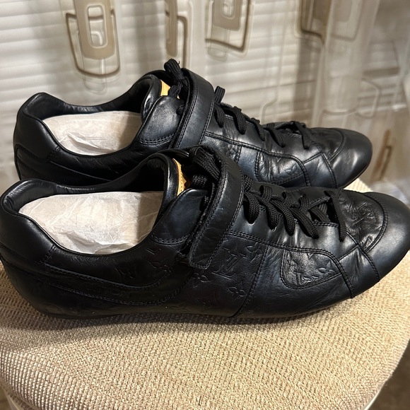 Louis Vuitton Black Leather Sneakers - Picture 1 of 8